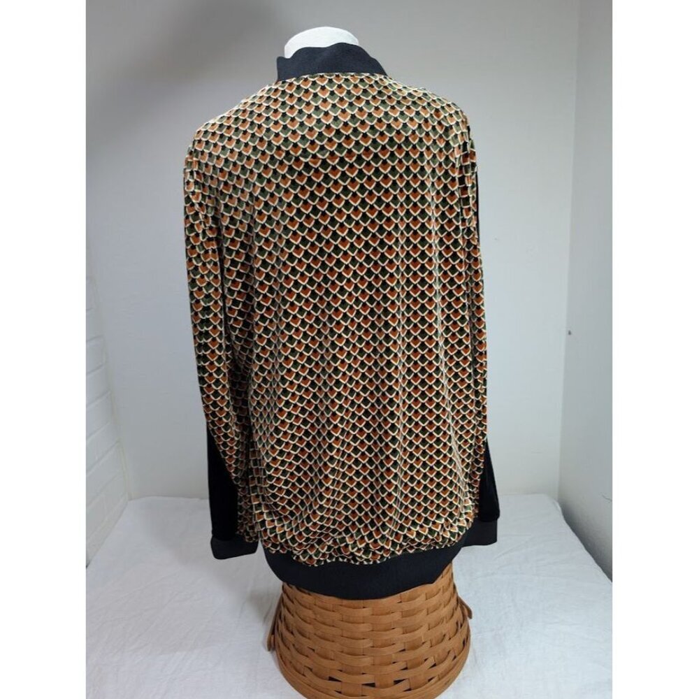 I.N.C international concepts men's sz XL velour geometric zip up jacket B12 - Picture 6 of 11